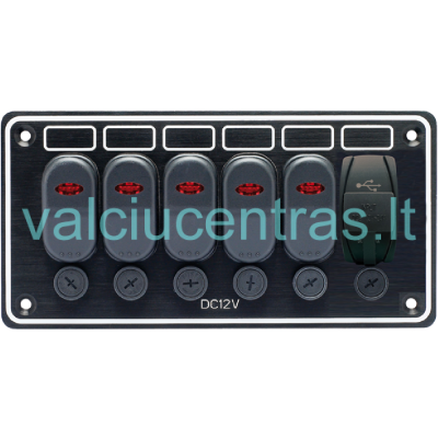 Jungiklių skydelis 190 x 95mm su USB 